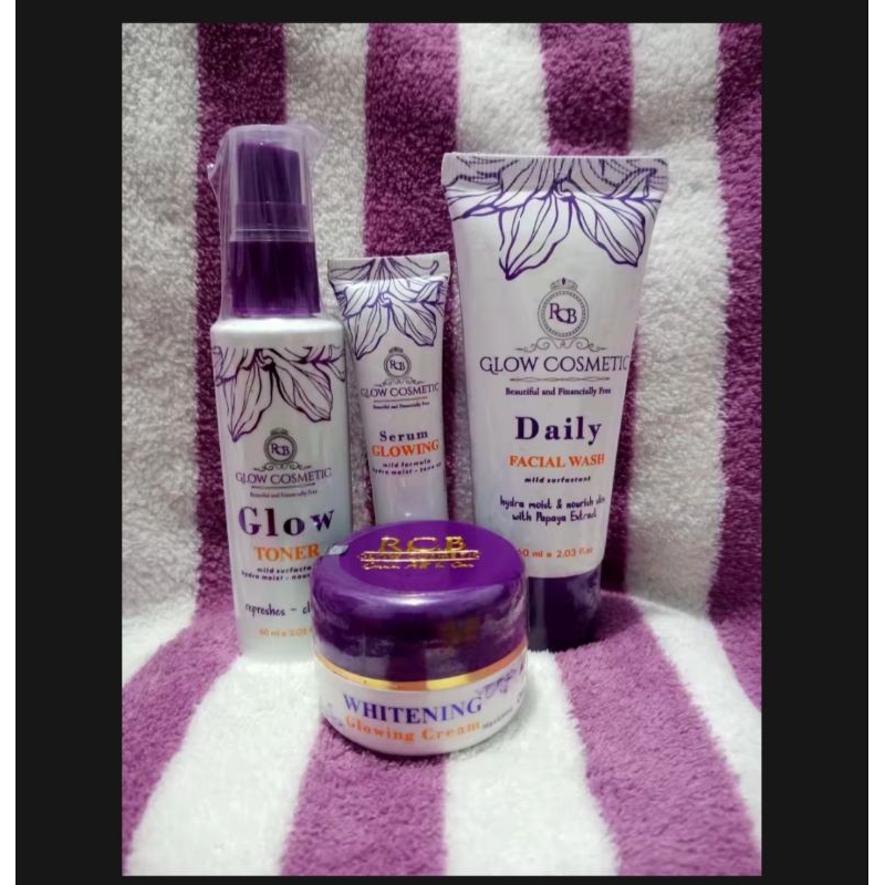 PAKET KOMPLIT RCB GLOW COSMETIC , SKINCARE BPOM ( SABUN TONER SERUM CREAM )