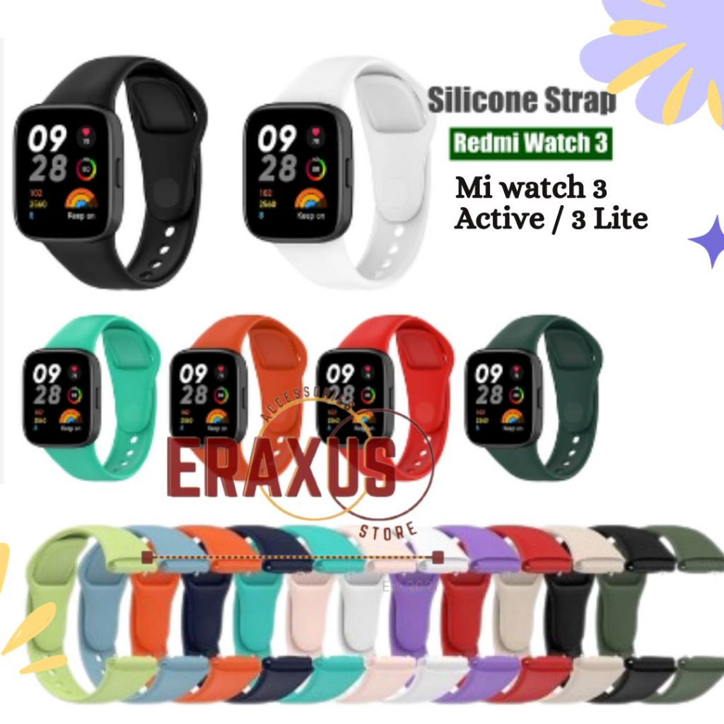 [Eraxus] Silicone Strap Xiaomi Redmi Watch 3 Active / Mi Watch 3 Active Lite Replacement Watch Strap