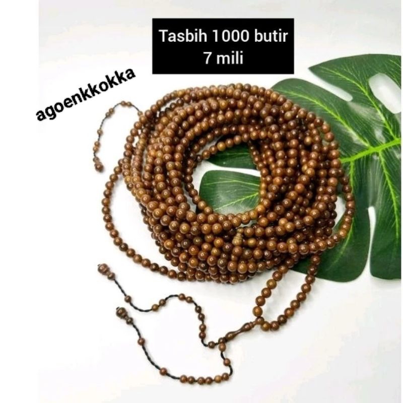 Tasbih 1000 butir coklat 7 mili kokka kaukah