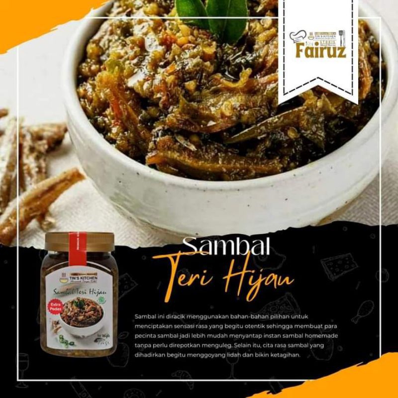 

sambal teri hijau original kemasan unyu Tin's kitchen