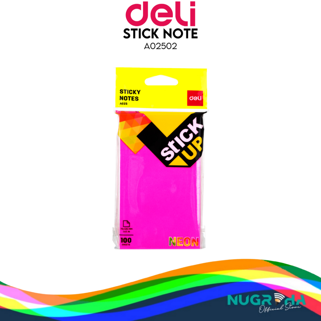 

Deli Memo tempel - Sticky Notes 76X126mm 100 sheet perekat kuat dan tahan lama A02502