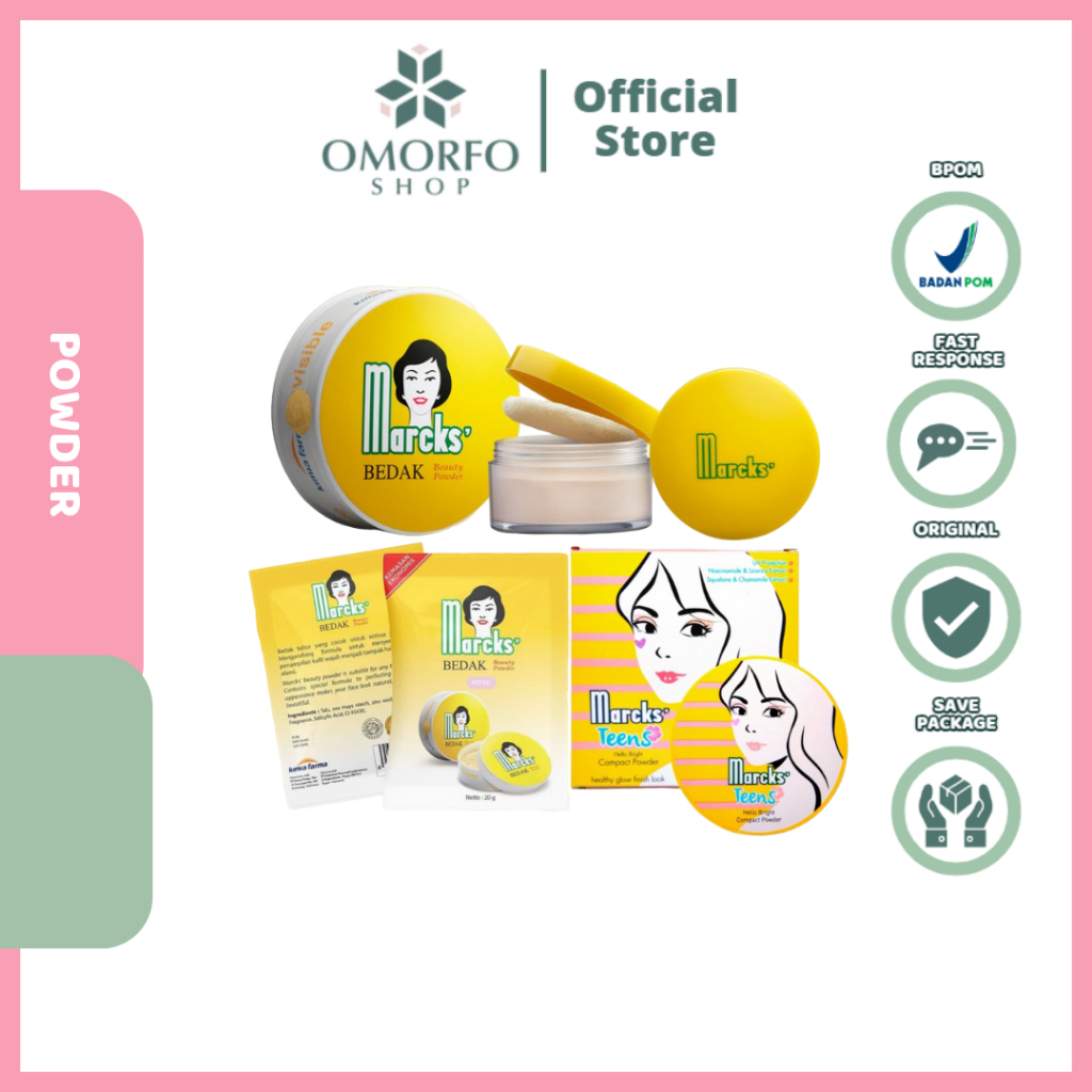 [Omorfo] Marcks Powder-Loose Powder, Bedak Padat, dan Sachet