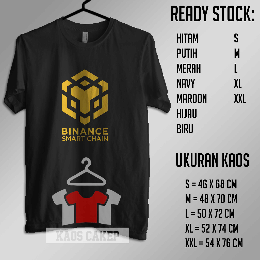 Kaos Baju Binance Smart Chain BlokChain Crypto Logo Kaos Distro