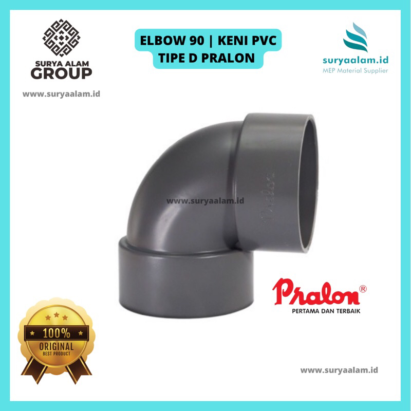 ELBOW | KENI 90 DERAJAT D 4” PRALON | ELBOW 90 D 6” PRALON | SAMBUNGAN PIPA PVC PRALON