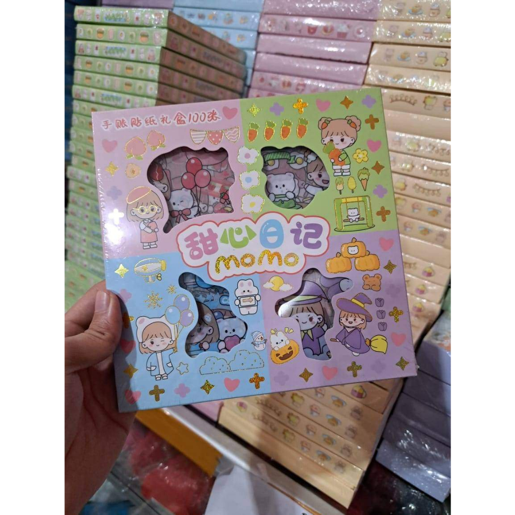 Stiker momo  isi 100pcs stiker