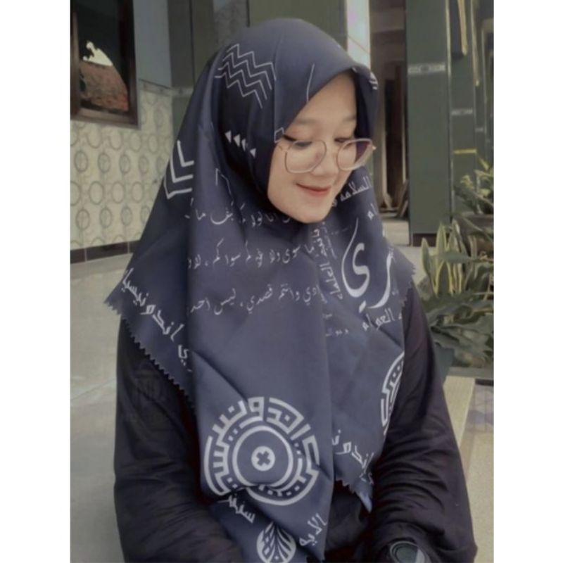 Kerudung segiempat/hijab segiempat motif santri indonesia/ hijab santri/ segiempat motif santri indo