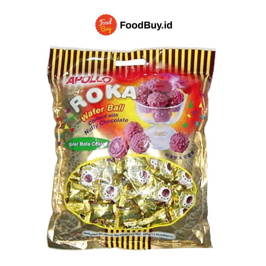 

Apollo Roka Wafer Ball Covered With Nutty Chocolate (Isi 50 pcs) 300 gr