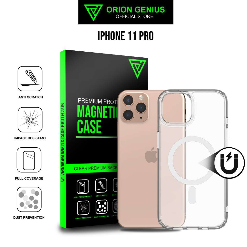 Orion Genius Magnetic Case Magsafe for iPhone 11 PRO Casing iPhone Anti Crack Anti Kuning for iPhone