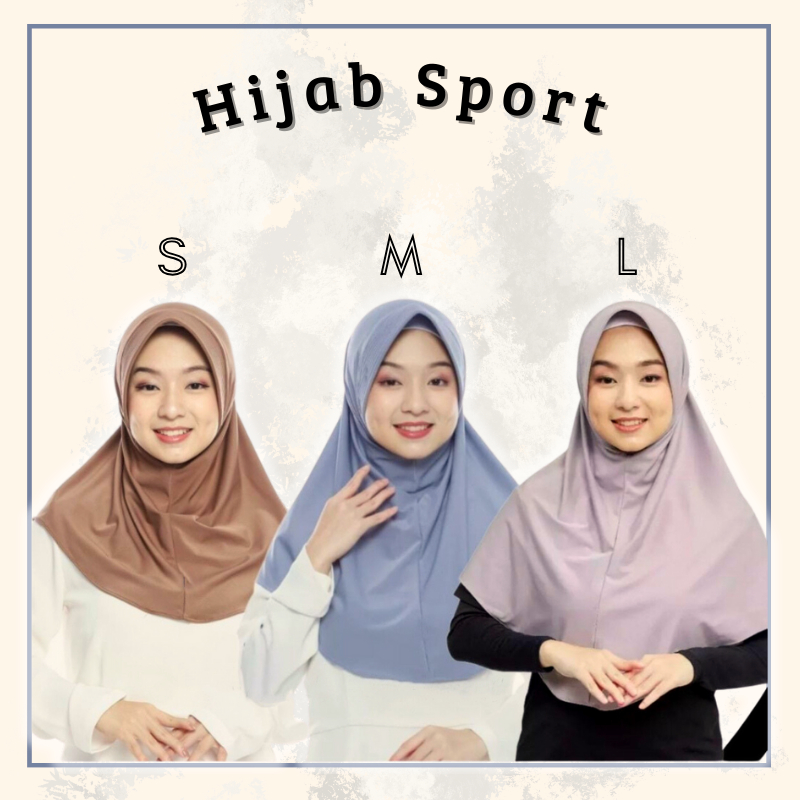 Kerudung Olahraga Bergo Hamidah Semua Ukuran S M L / Hijab Sport Jersey Menyerap Keringat / Bergo Ha