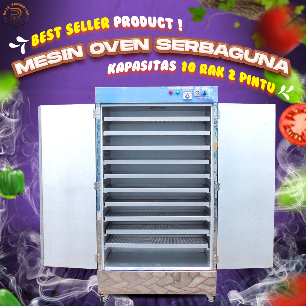 Oven Full Listrik 10 Rak 2 Pintu - Pengering Kerupuk Jahe Kemiri Daun