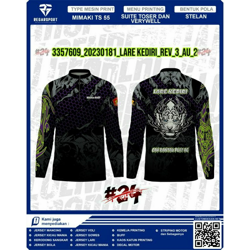 jersey lengan panjang custom mancing full printing
