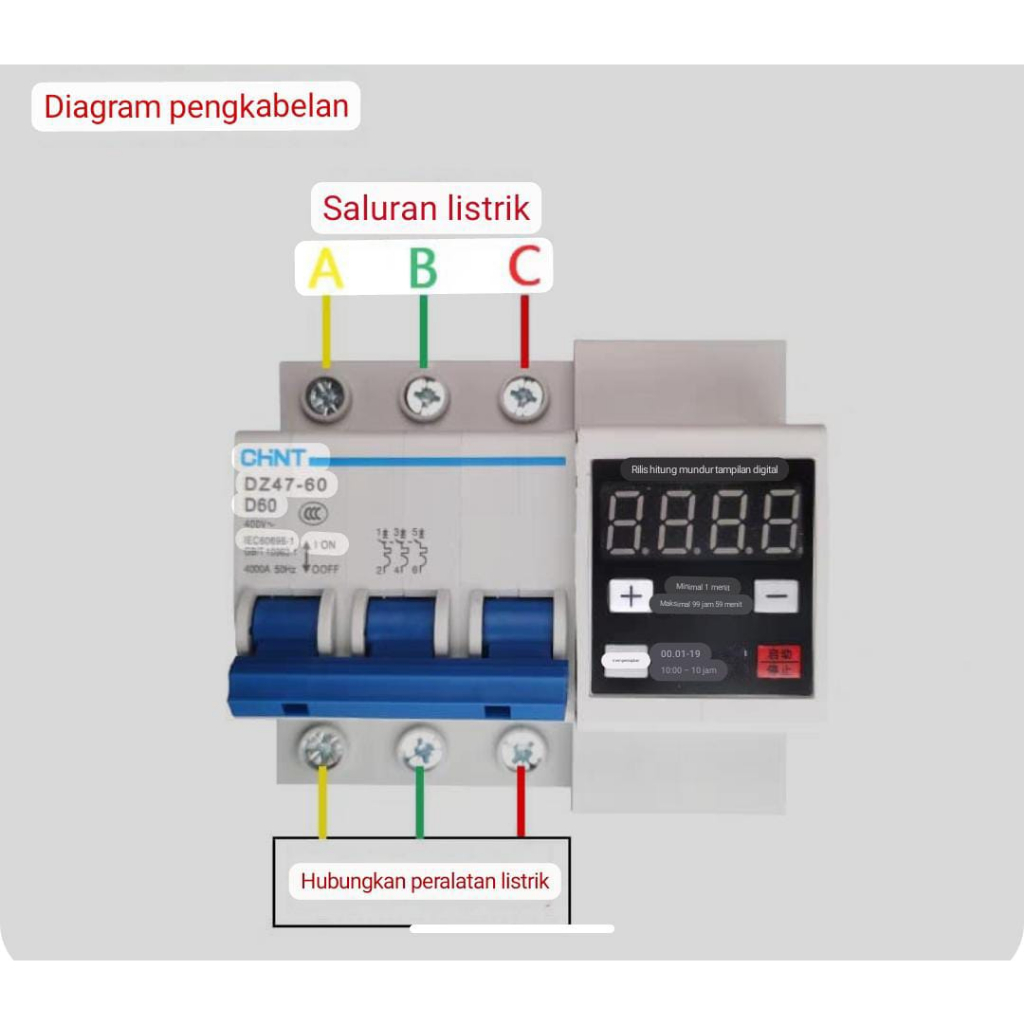 TIMER ANALOG CHINT DZ47-60 SWITCH SWITCHER 24 JAM/H PANEL LAMPU OTOMATIS TIME