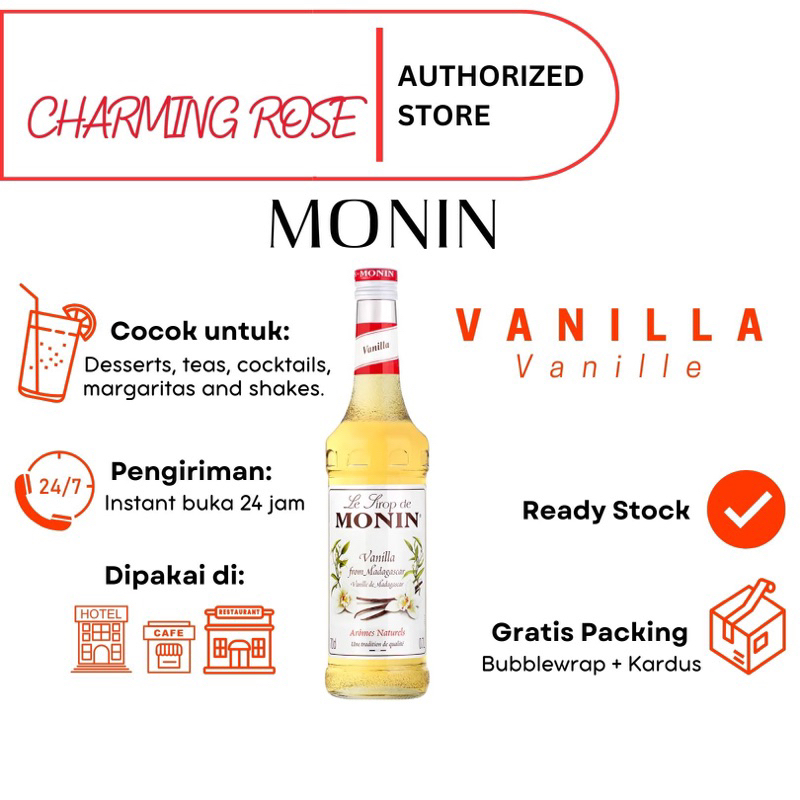 

Monin Vanilla Syrup 700ml Sirup Vanila Minuman