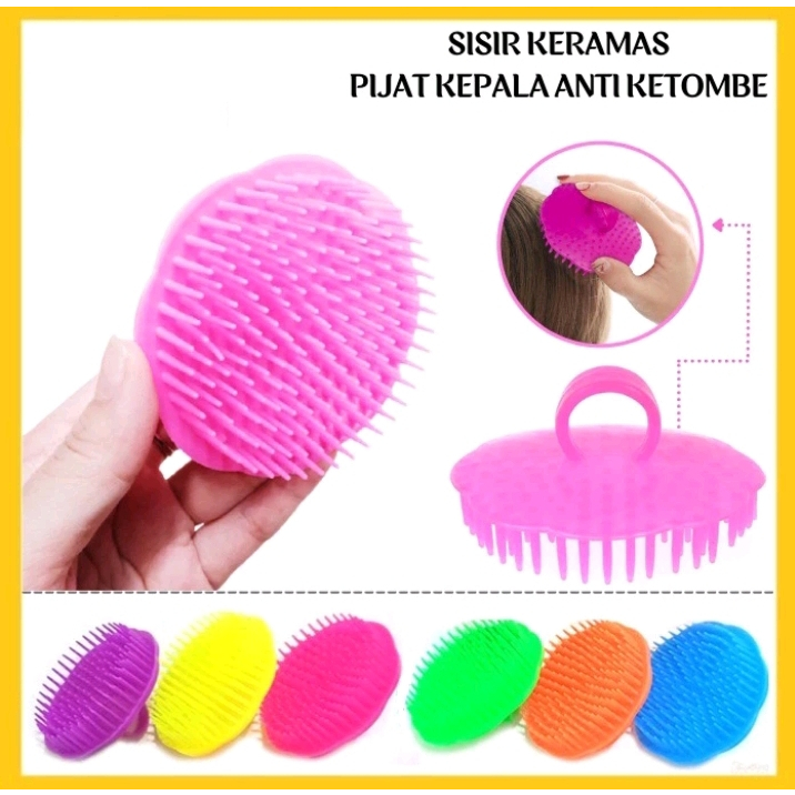 SISIR KERAMAS BULAT ANTI KETOMBE SIKAT RAMBUT PIJAT KEPALA SHAMPO CREAMBATH ANTI RONTOK KETOMBE SIKA
