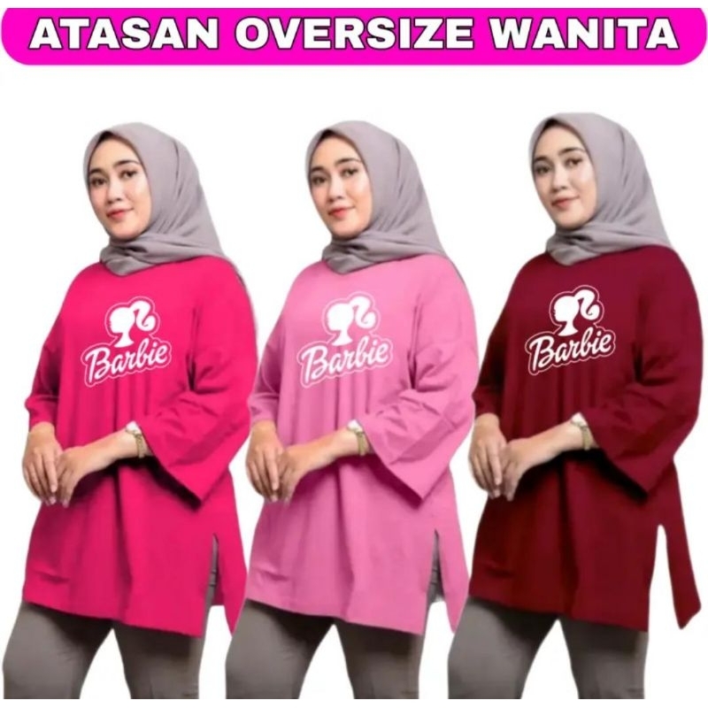 Blouse Oversize Barbie 4XL Ld 140 / Kaos Atasan Wanita Barbie Super Jumbo Ld 140