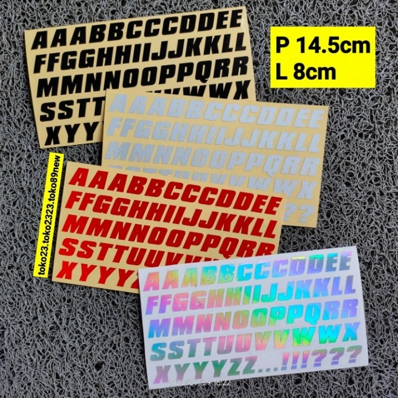 stiker cutting motor stiker huruf abjad