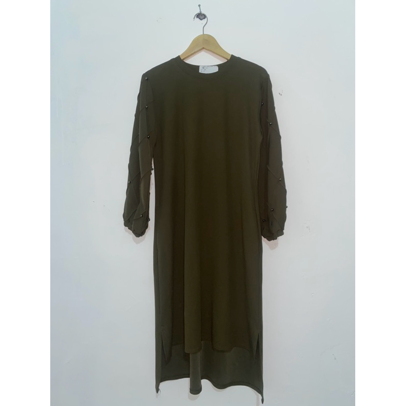[Preloved] Atasan Long Tunik Panjang Army Muslimah Syari
