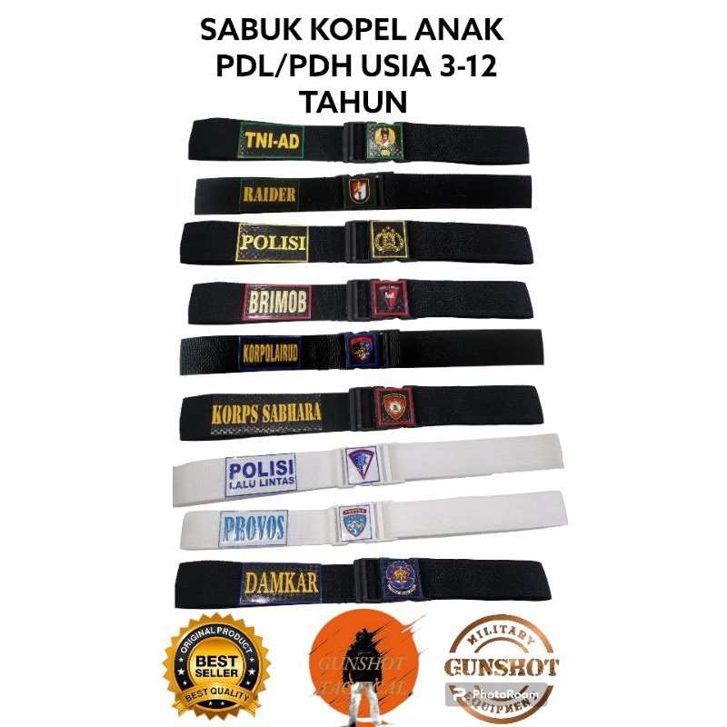Sabuk Kopel Anak PDL PDH  Pocil TNI POLISI BRIMOB