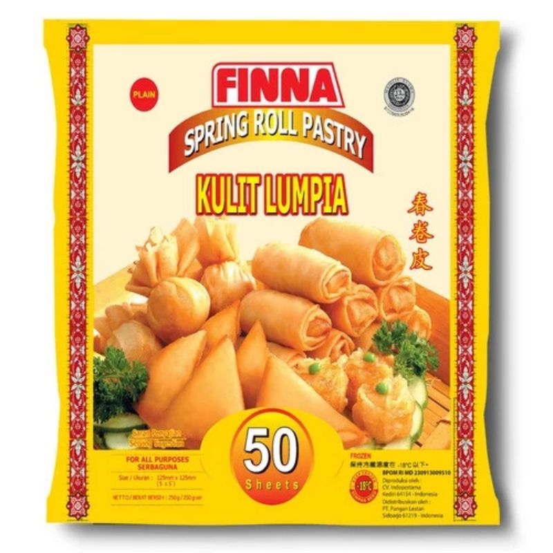 

Kulit Lumpia FINNA Isi 50 Lembar 125mm x 125mm / Finna Spring Roll Pastry 250gr