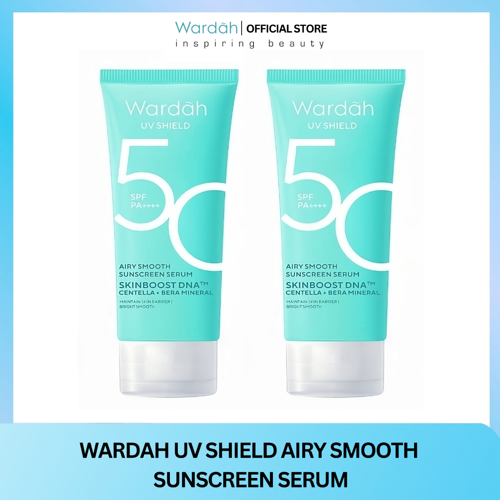 Sunscreen Wajah SPF 50 Wardah UV Shield Airy Smooth Serum, Sanskrin wajah pria, Sanskrin wajah glowi