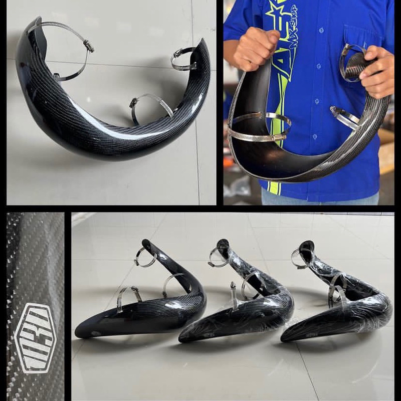 COVER CARBON KNALPOT KTM HUSQVARNA 2 STROKE 250-350cc