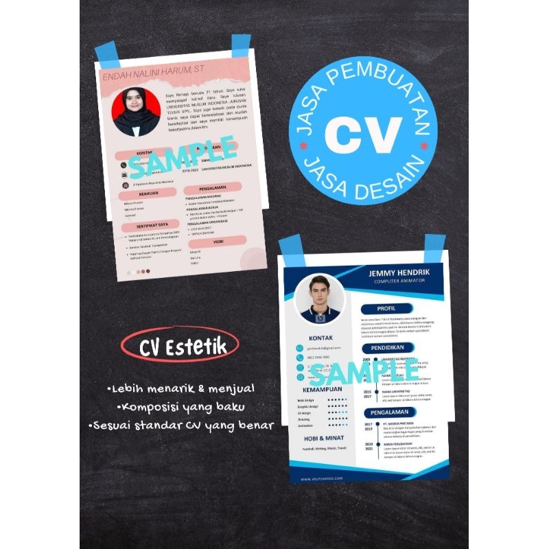 Desain CV + Surat Lamaran