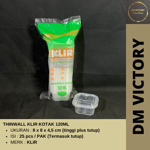 Thinwall Kotak 120 ml (25 pcs) Klir / Thinwall Square / Kotak Kecil