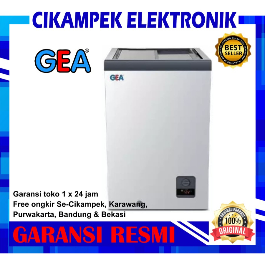 FREEZER BOX GEA SLIDING KACA SD 103 KAPASITAS 100 LITER