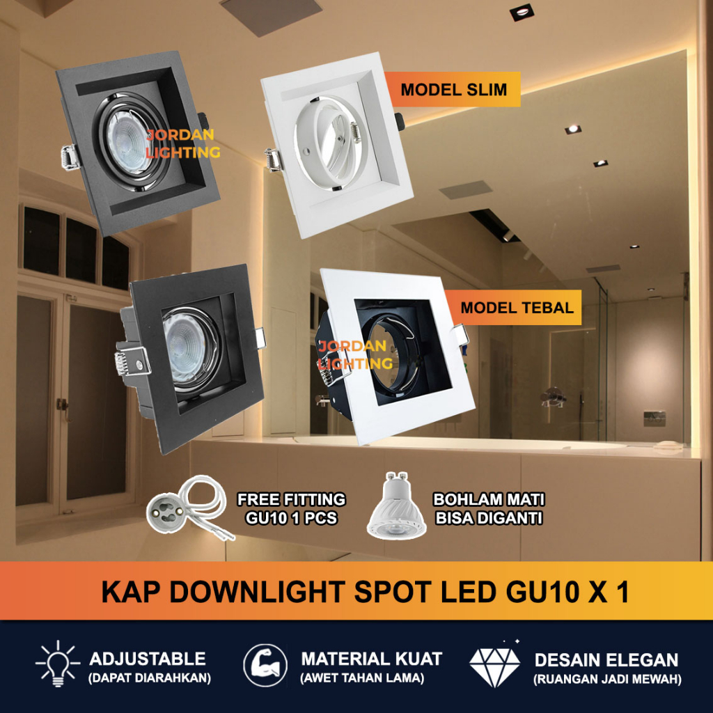 Kap Lampu Downlight GU10 Sorot Halogen Spotlight LED Spot GU10