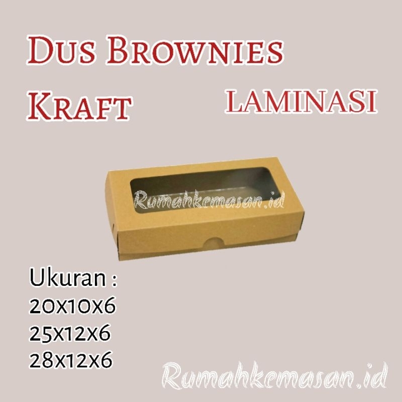 

Dus Kue Brownies Tinggi Kraft laminasi Tebal 310Gsm / Long box Kraft Laminasi