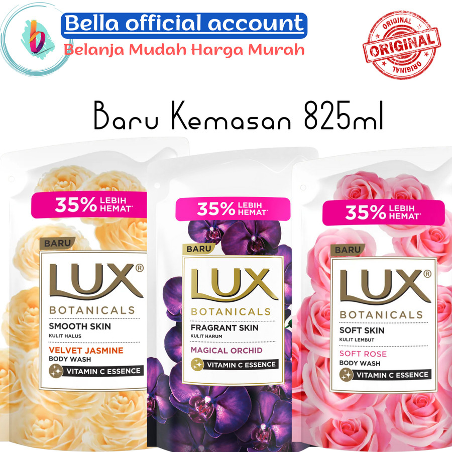 LUX Body Wash Sabun mandi cair sakura Bloom - magical orchid - velvet jasmine - soft rose 900ml / 85