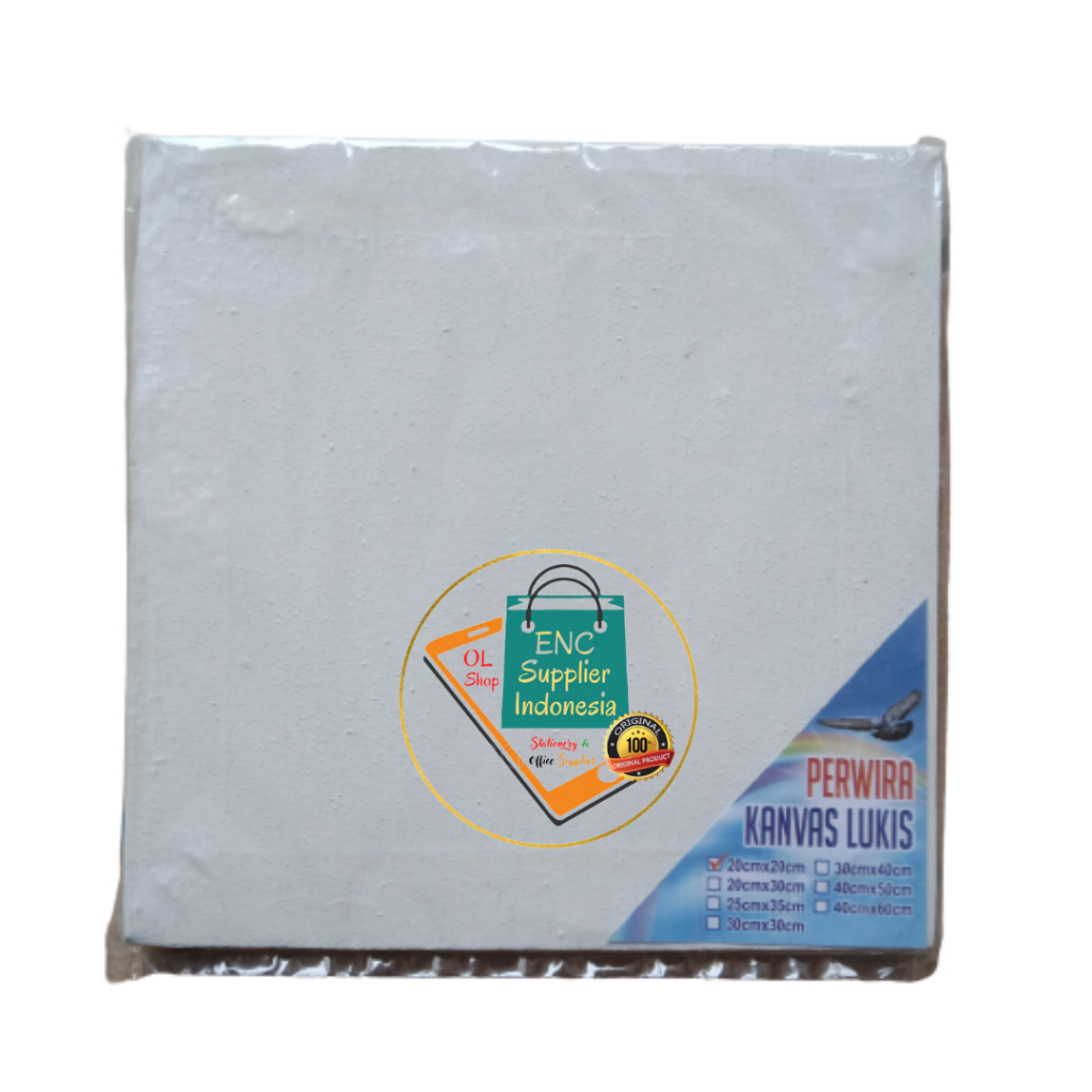 

perwira 1 buah kanvas lukis putih ukuran 20cmx20cm per pcs - enc.sup