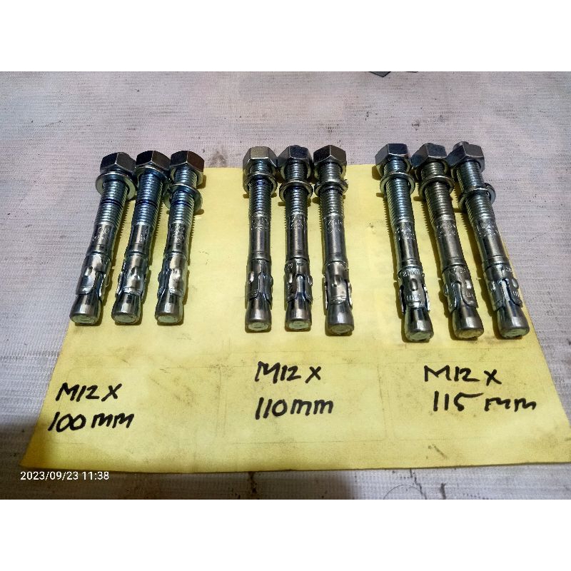 dynabolt trubolt wedge anchor angkur impor termurah  model hilti  M12 x100,110,115 HILTI