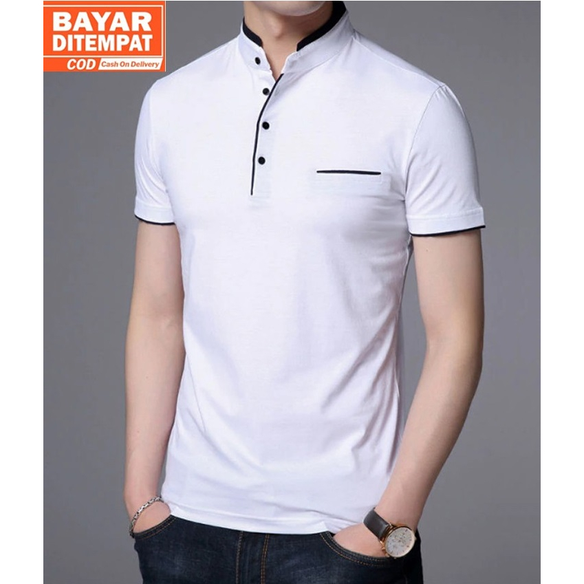 Kaos polo kerah shanghai pria Best Produk Banyak Varian Warna trend 2023