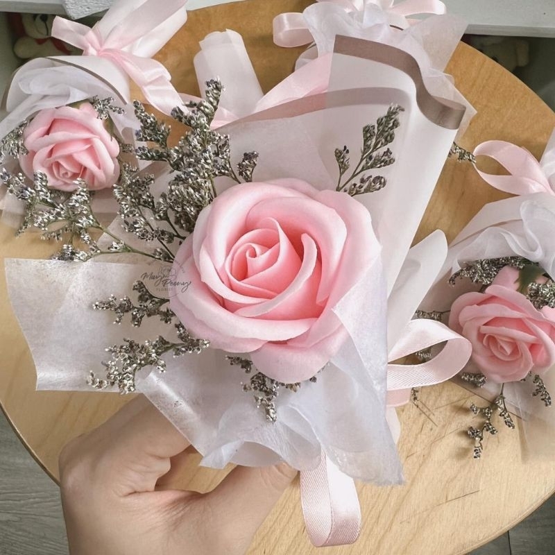 BUKET BUNGA SABUN WANGI_MINI BOUQUET ROSE SOAP FLOWER_BUKET BUNGA MINI KECIL BUNGA KERING DRIED FLOW