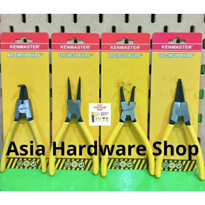Kenmaster paket tang spi snap ring grip lurus bengkok buka tutup 6