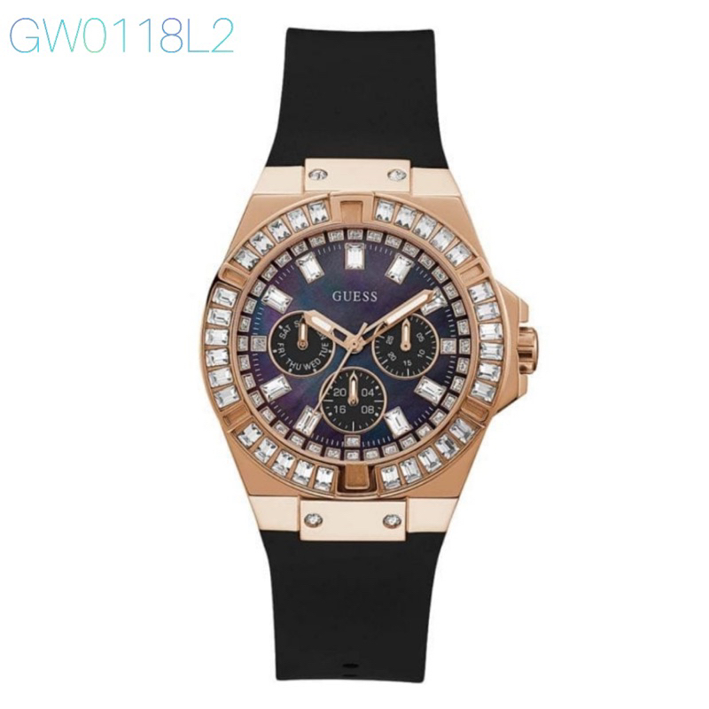 jam tangan wanita GUES GW0118L1,0118L2,Premium batrai strap rubber
