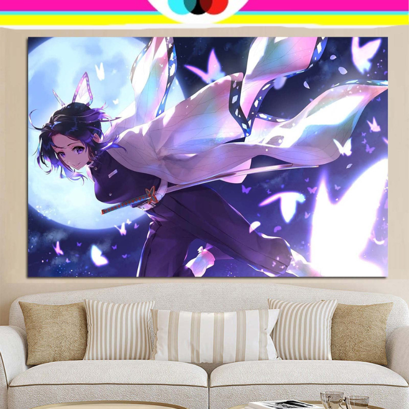 POSTER KAIN ANIME DEMON SLAYER HIASAN DINDING BACKGROUND BACK GROUND LATAR BELAKANG DEKORASI RUMAH T