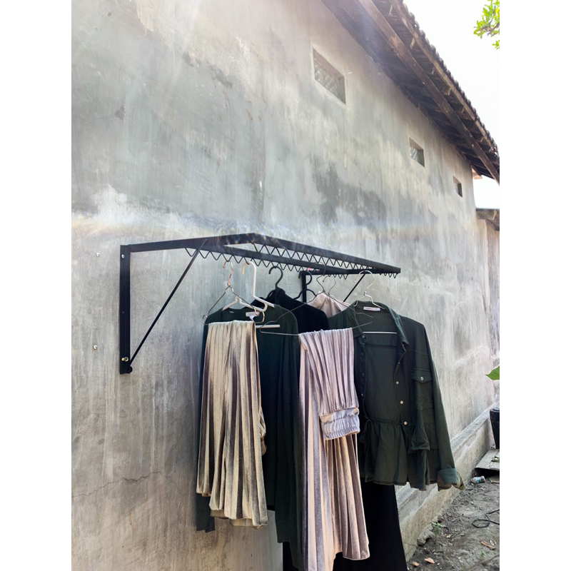 JEMURAN LIPAT PRAKTIS | jemuran baju simpel bahan besi‼️GRATIS BAUT‼️