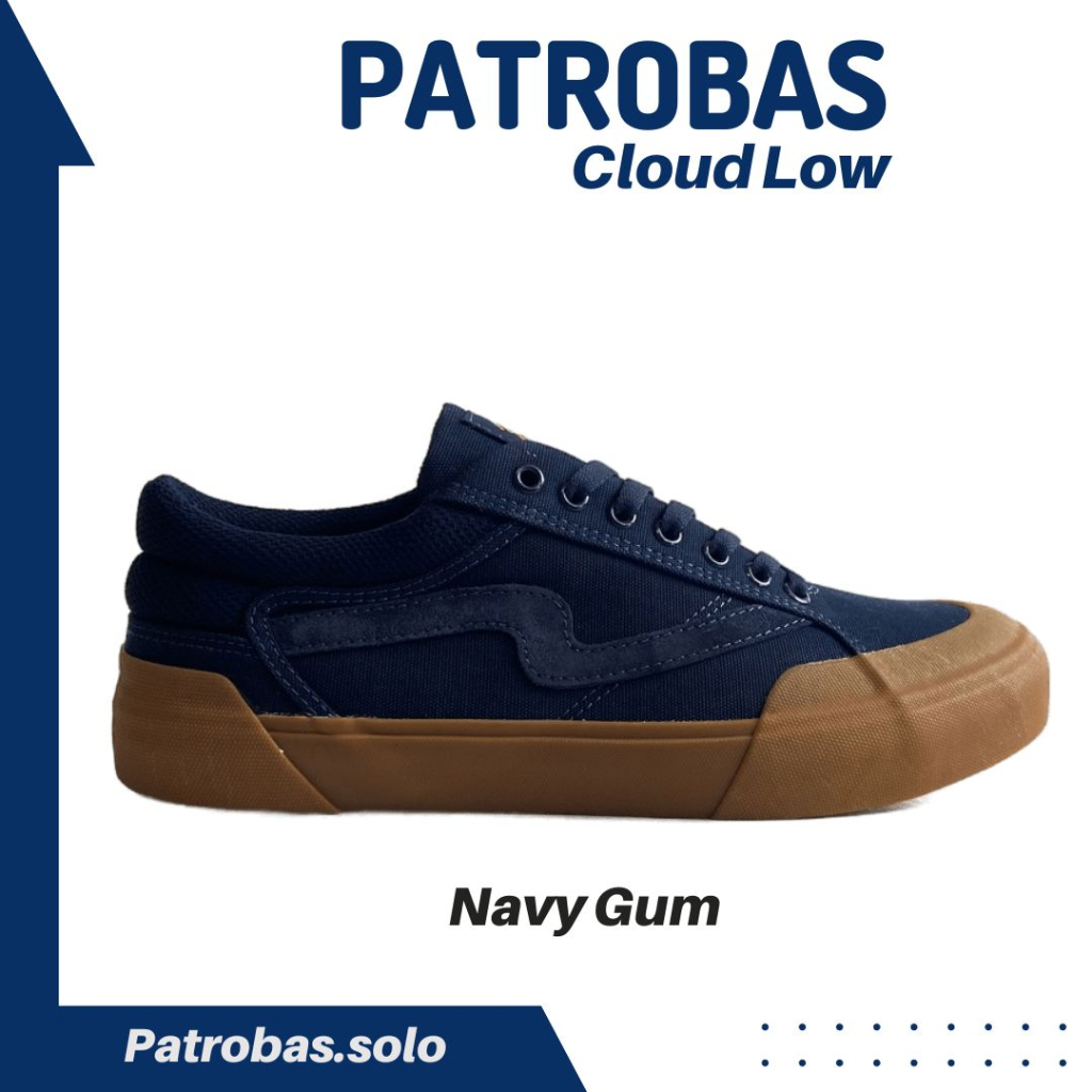 Patrobas Cloud Low Navy Gum Original Sepatu Sneakers Casual Canvas Petrobas Pria Wanita