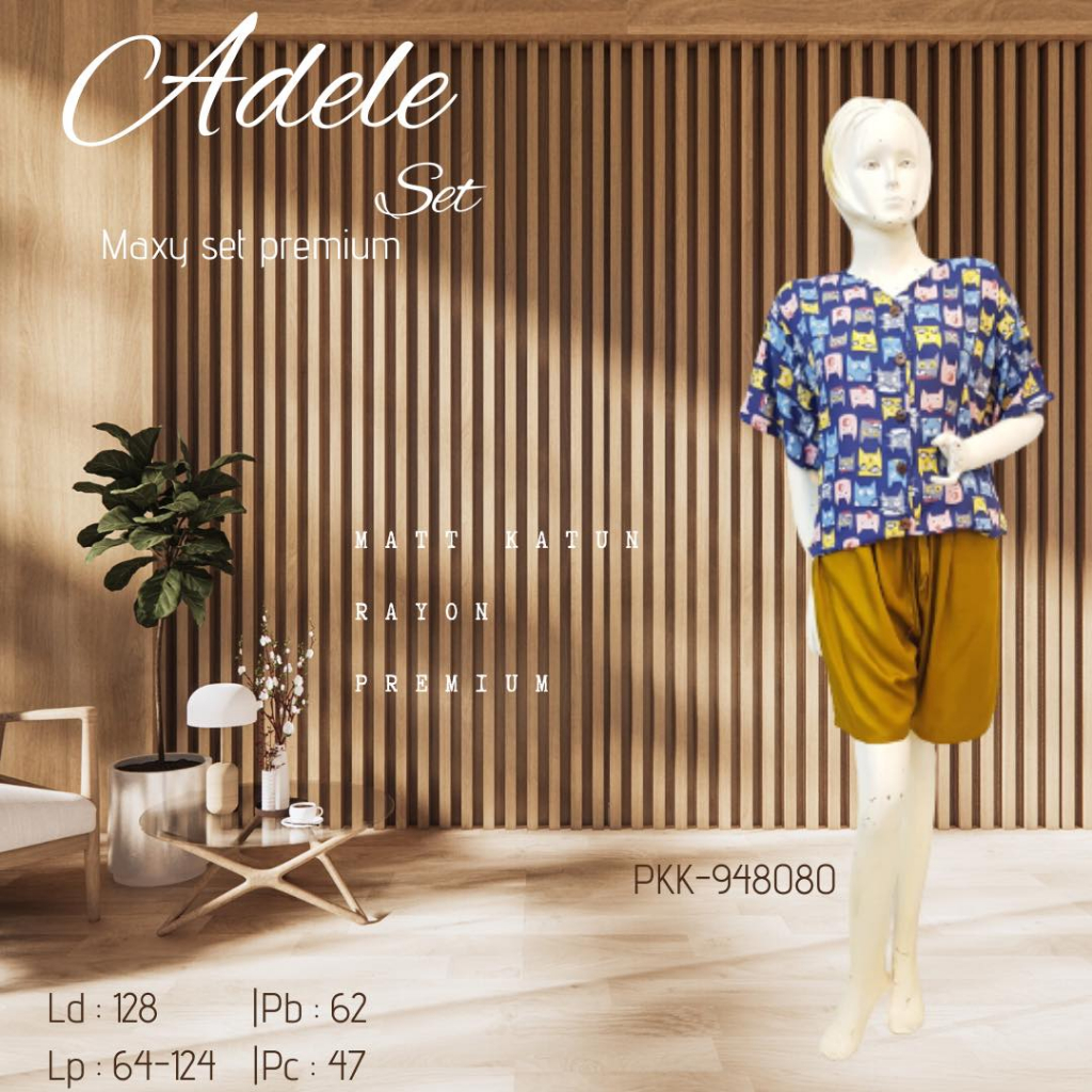 Setelan Rayon jumbo celana pendek kombinasi (PKK-948080)