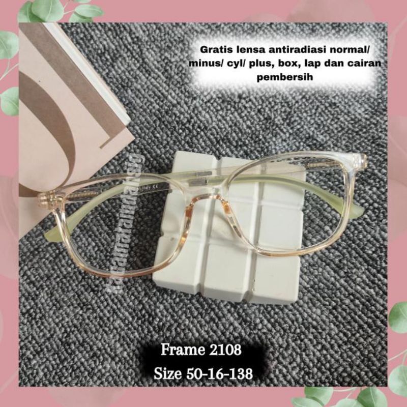 PAKET KACAMATA LENSA MINUS anti radiasi Frame pria wanita 2108
