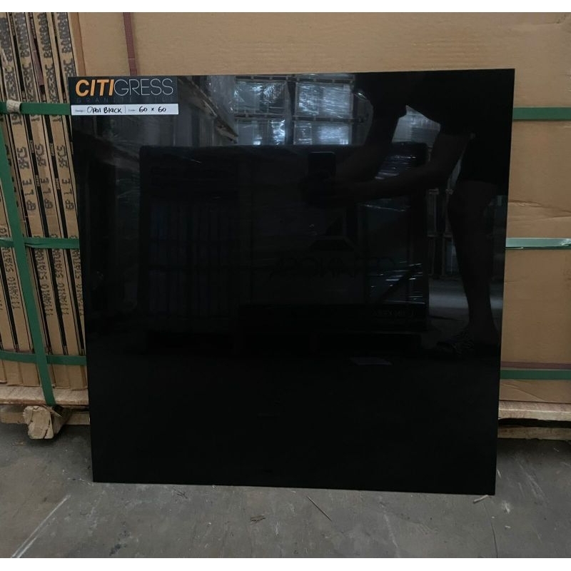 granit lantai uk 60x60 opal black glosy double loading