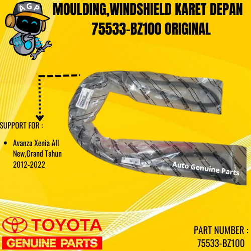 MOULDING,WINDSHIELD KARET DEPAN 75533-BZ100 ORIGINAL