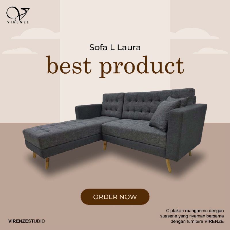 Sofa L Ottoman Laura Sofa Minimalis Jateng Semarang Solo Salatiga Sragen Boyolali Klaten Yogya Bantu
