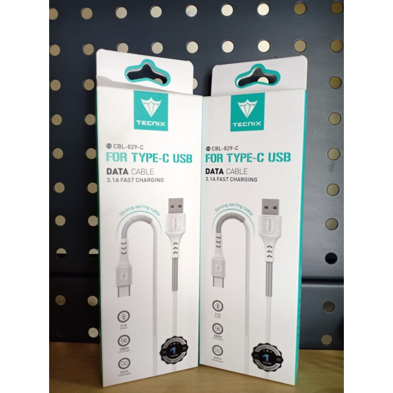 Kabel Charger Type C TECNIX CBL-829-C Kabel Type C Fast Charge 3.1A
