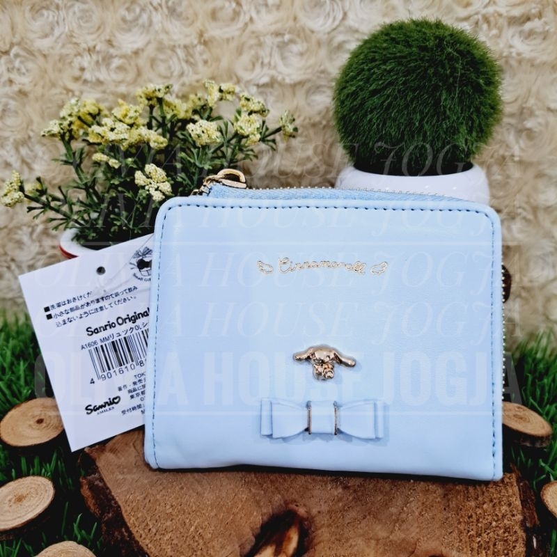 Dompet Cinnamoroll Lipat Biru Icon Gold Dompet Wanita Cinnamoroll Blue Gold Dompet Mini Cinnamoroll 