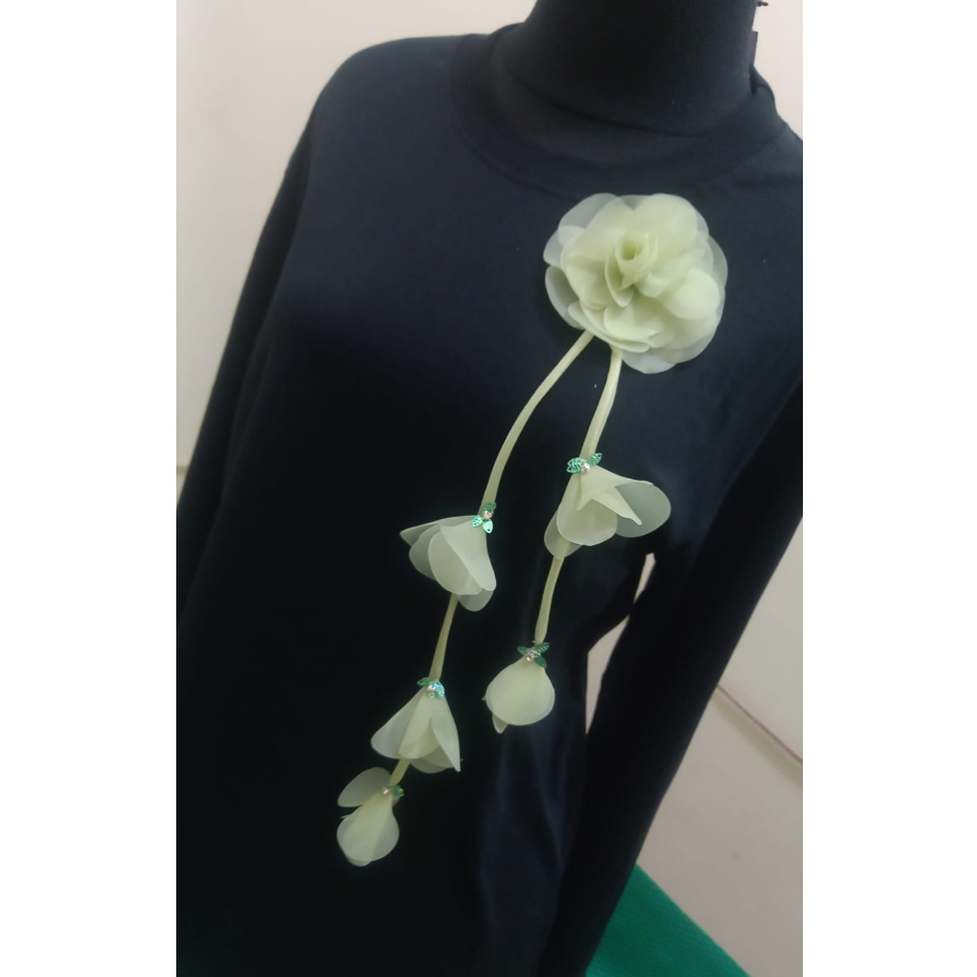 Bros Mawar Sulur Juntai , Brooch Bunga 3D Mawar Sulur Juntai