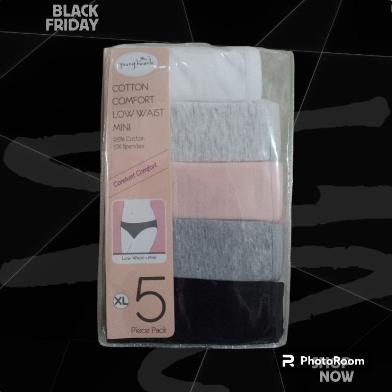 panty pack katun hipster isi 5 pcs younghearts XL