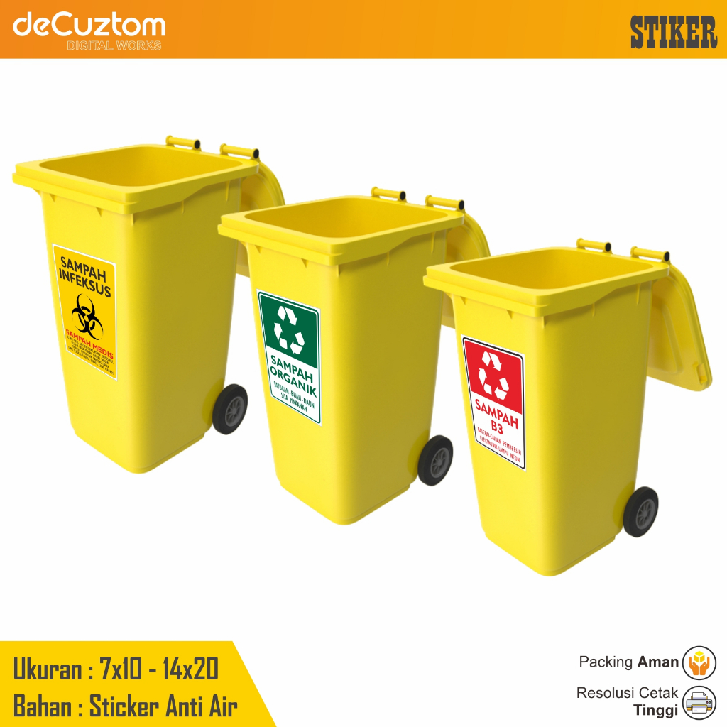 

Stiker penanda jenis sampah Sticker Label Sampah Medis Non Medis Organik Anorganik